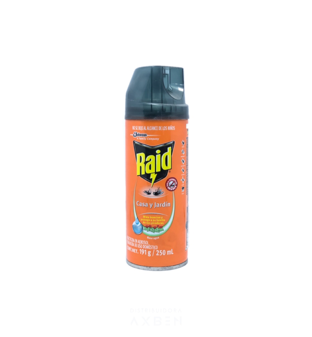 INSECTICIDA RAID,B ANARANJADO CASA Y JARDIN 400 M.L