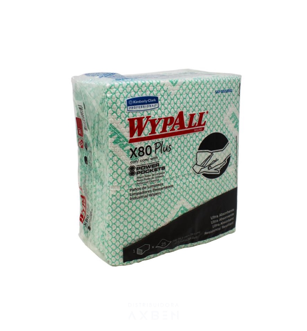 WYPALL X-80 PLUS VERDE PAQUETE 30 UNI K.C.