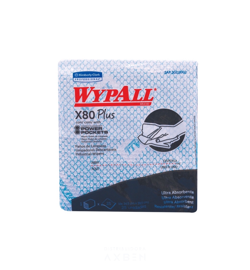 WYPALL X-80 PLUS AZUL PAQUETE 30 UNI K.C.