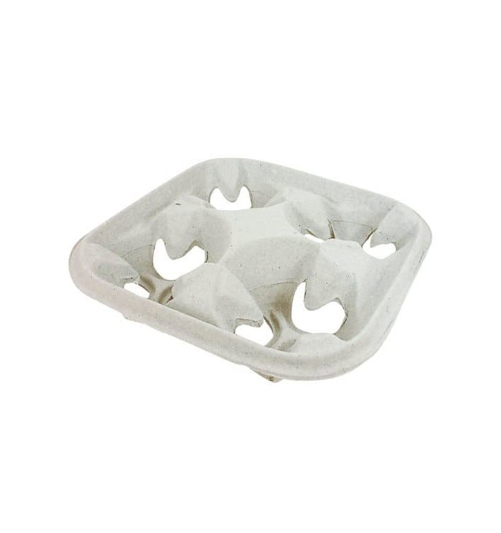 PORTA VASO 4 CAVIDADES ( CORRUGADO GRIS GRUESO ) CAJA DE 300 UNID.