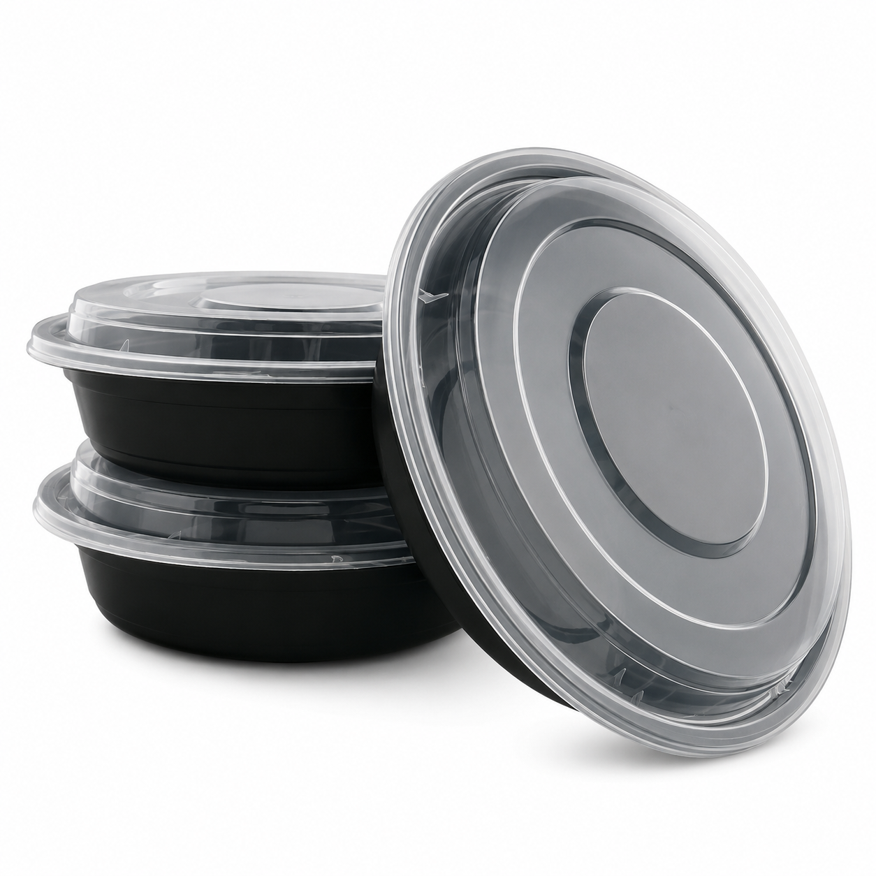 DEPOSITO / TAPA - BLACK RND FOOD CONTAINER 700ML / 3X50 150 SET DARC