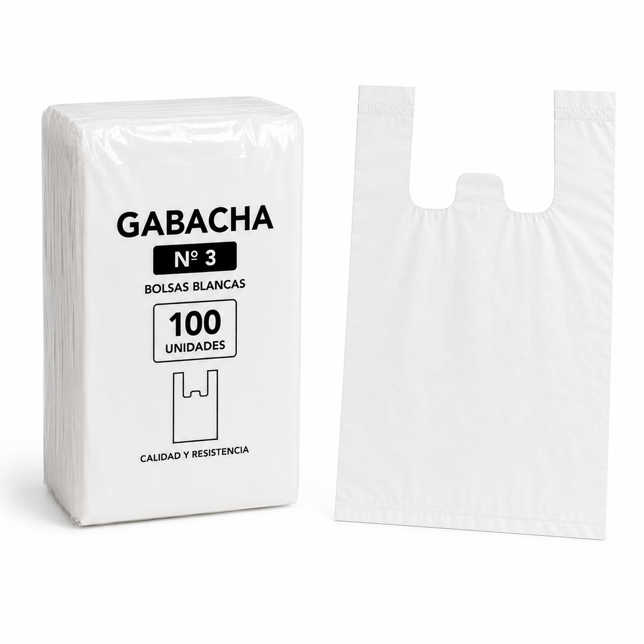 BOLSA GABACHA #3 BLANCA PAQx100 UND