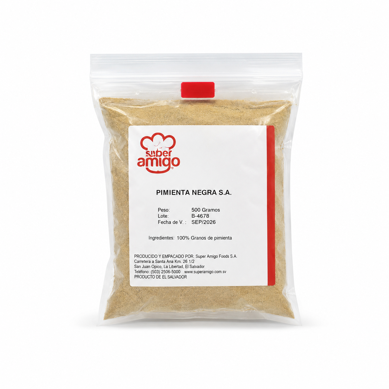 PIMIENTA NEGRA MOLIDA SABOR AMIGO 900 GRS