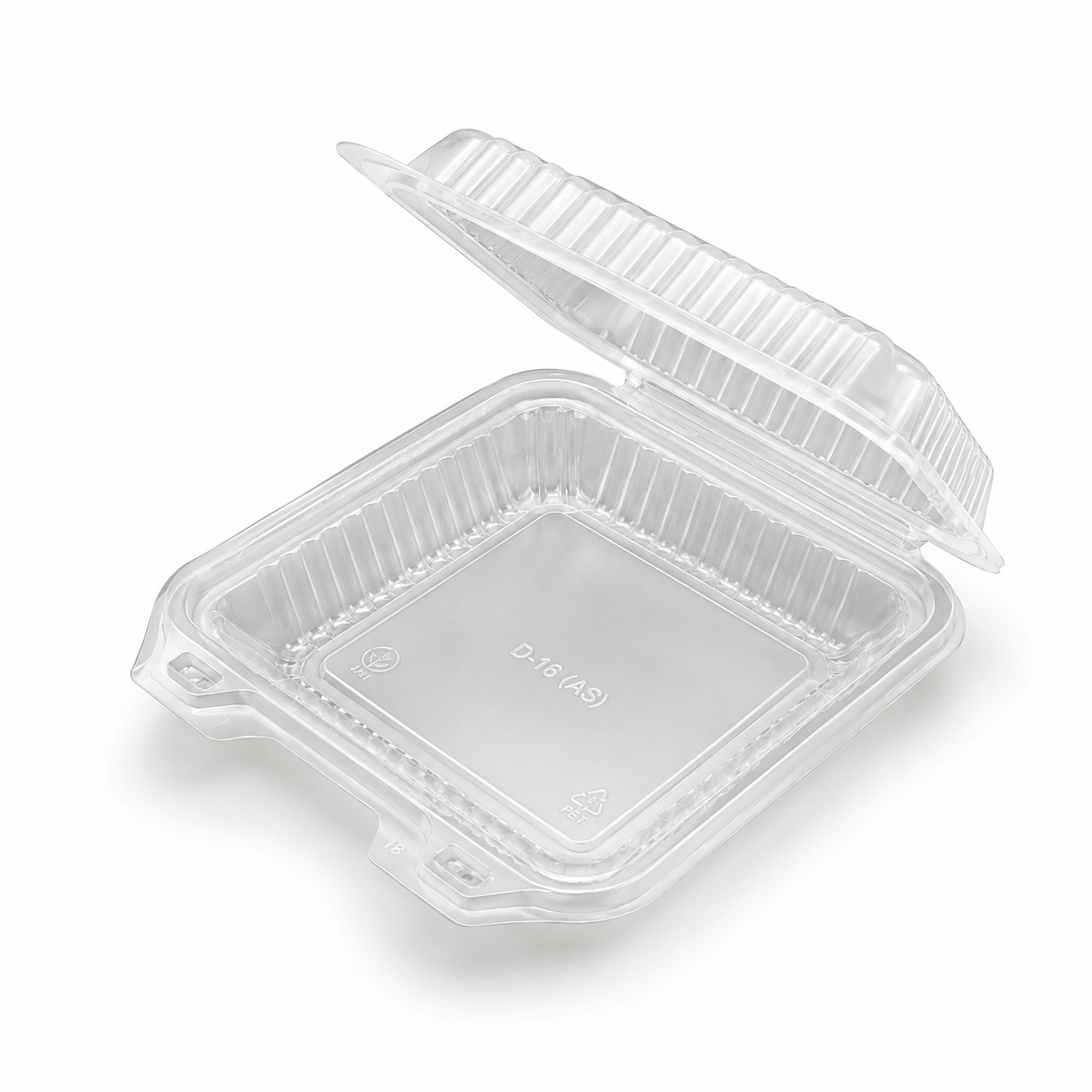 BANDEJA PLAST. 8X8 S/D TRANSP. VACAN PAQ 25 UNI / SI MICROONDAS