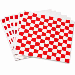 PAPEL CUADROS ROJOS RESMA 1000 PLIEGOS 12"X12"