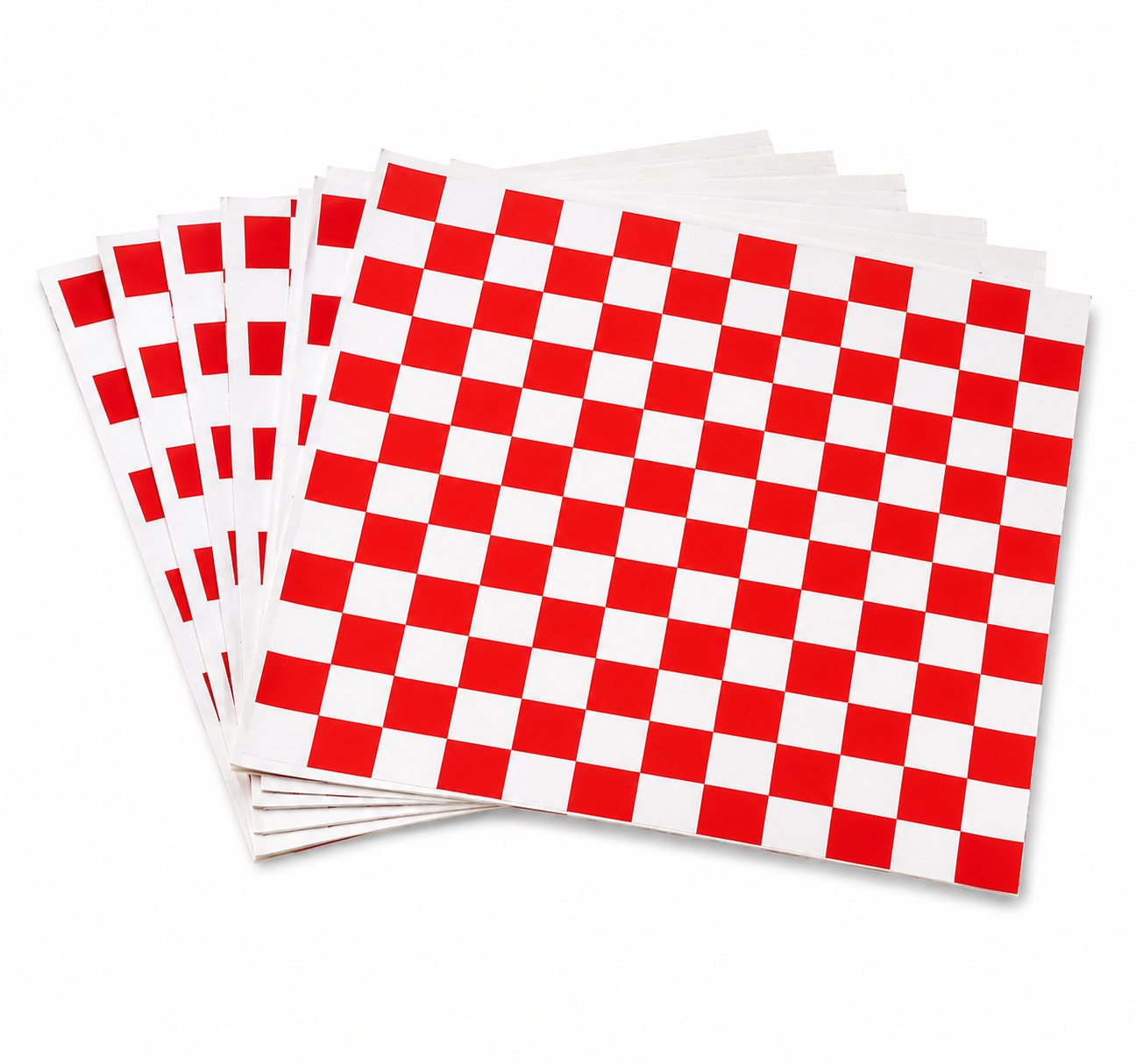 PAPEL CUADROS ROJOS RESMA 1000 PLIEGOS 12"X12"