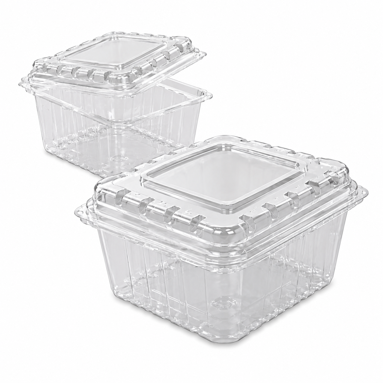 BIOPAK BANDEJA BISAGRADA 8 OZ PERFORADA (800 UNI) TRANSP PET / ESTUCHE 8OZ P-TRS