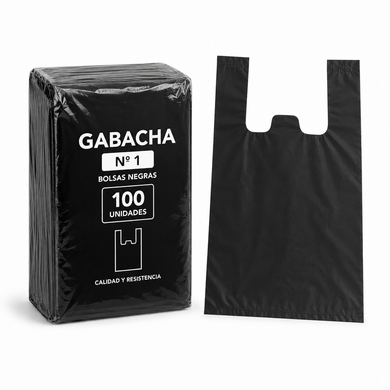 BOLSA GABACHA #1 NEGRA PAQx100 UND, T/FLEX