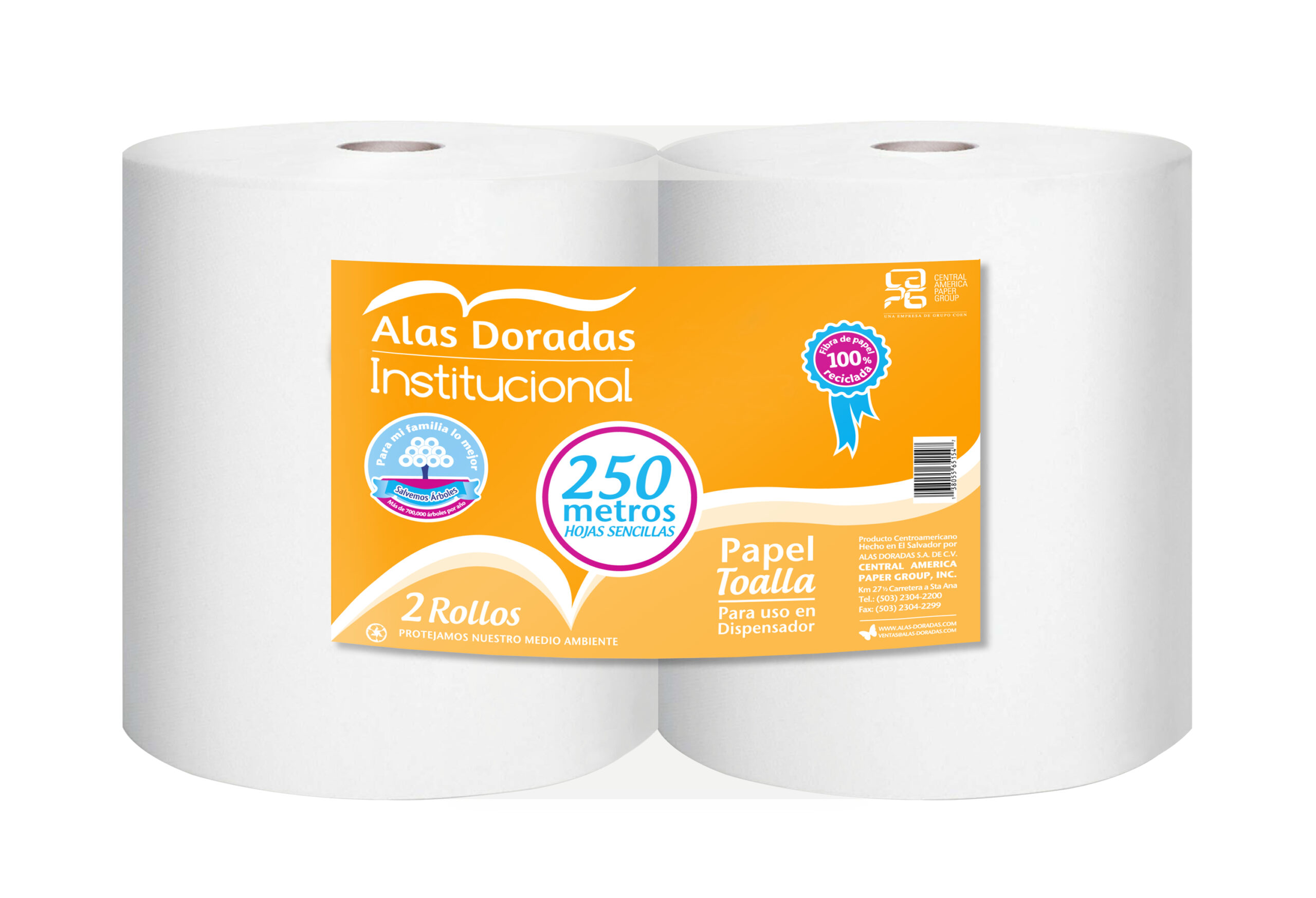PAPEL TOALLA BOBINA 250 MTS UNI A.D.