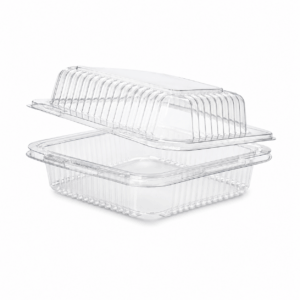BIOPAK BANDEJA BISAGRADA 4 OZ 1,000 Un PET/3 LECHES