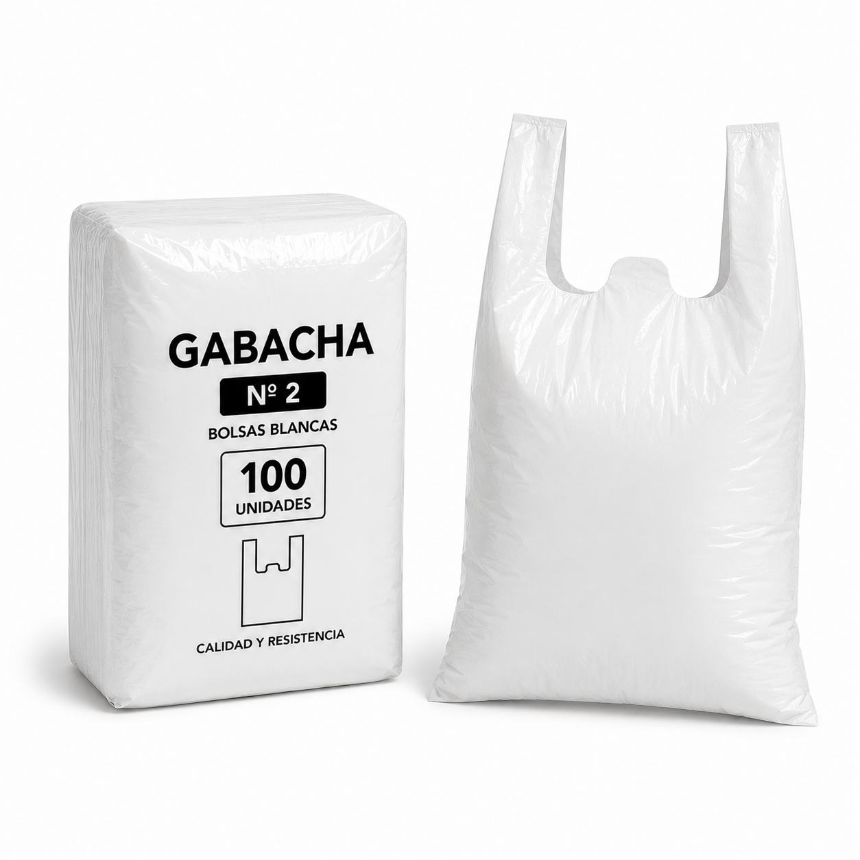 T/ENCOGIBLE BOLSA GABACHA #2 BLAN PAQ 100 UND