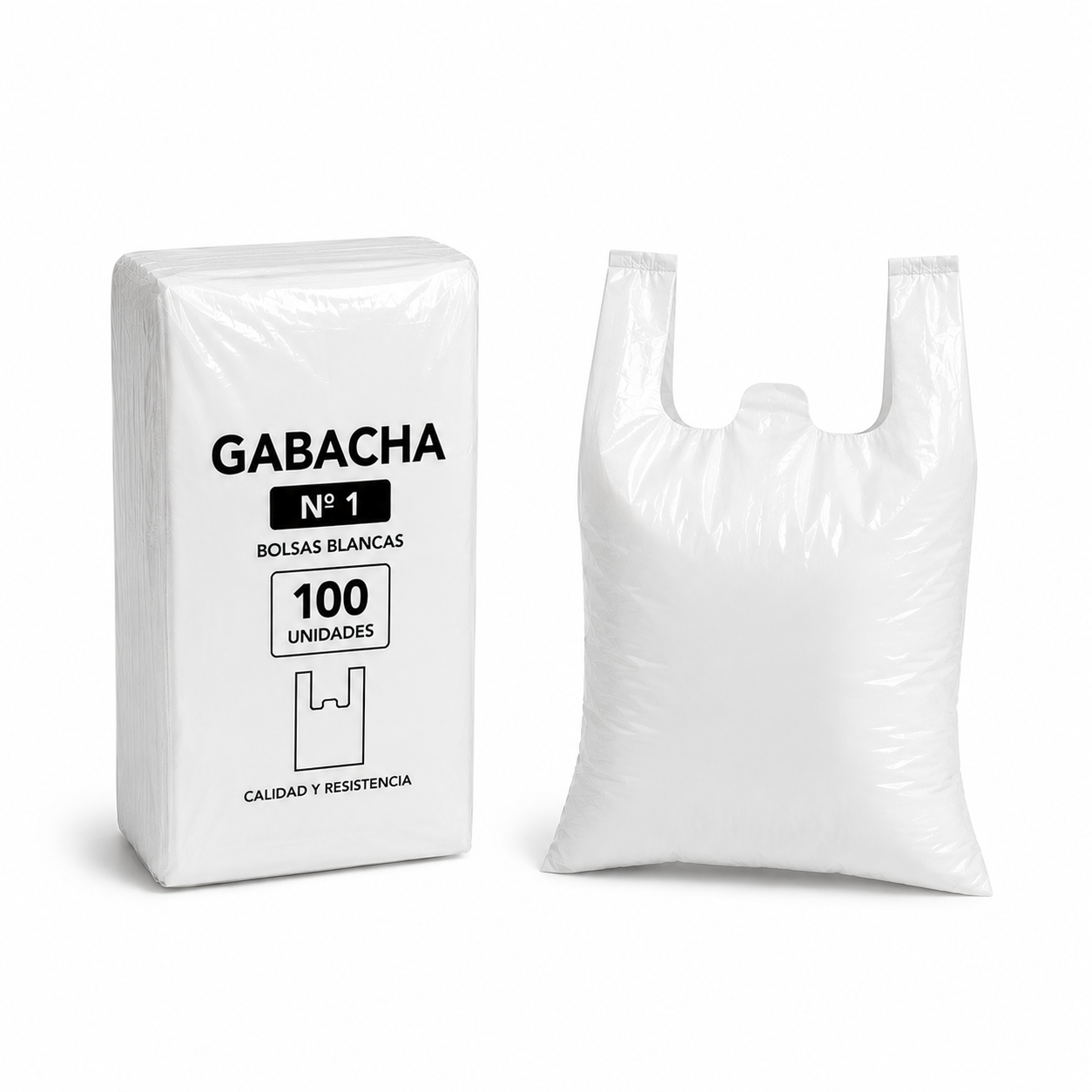 T/ENCOGIBLE BOLSA GABACHA #1 BLAN PAQ 100 UND