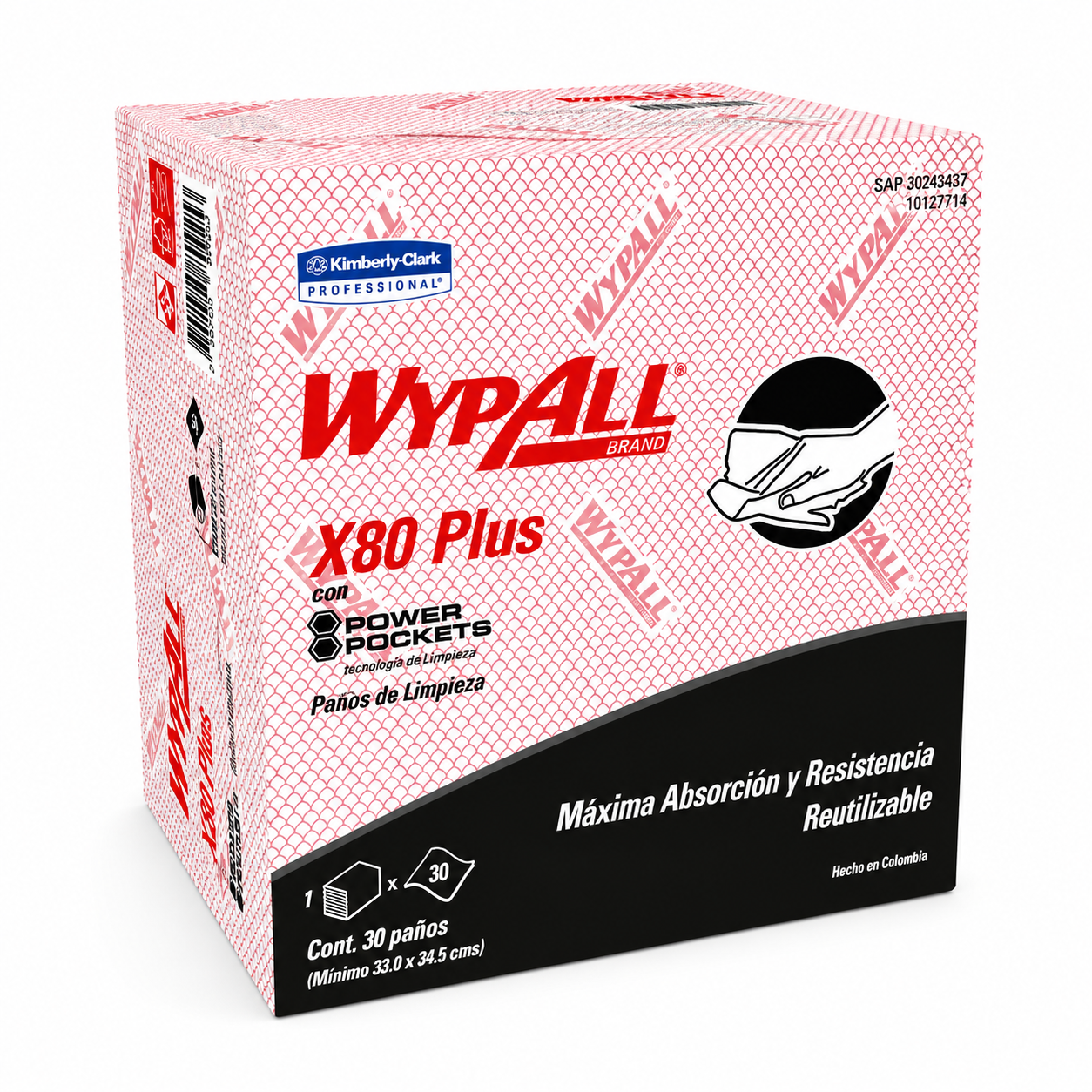 WYPALL ROJO 35x35CM PAQUETE 30 UNI