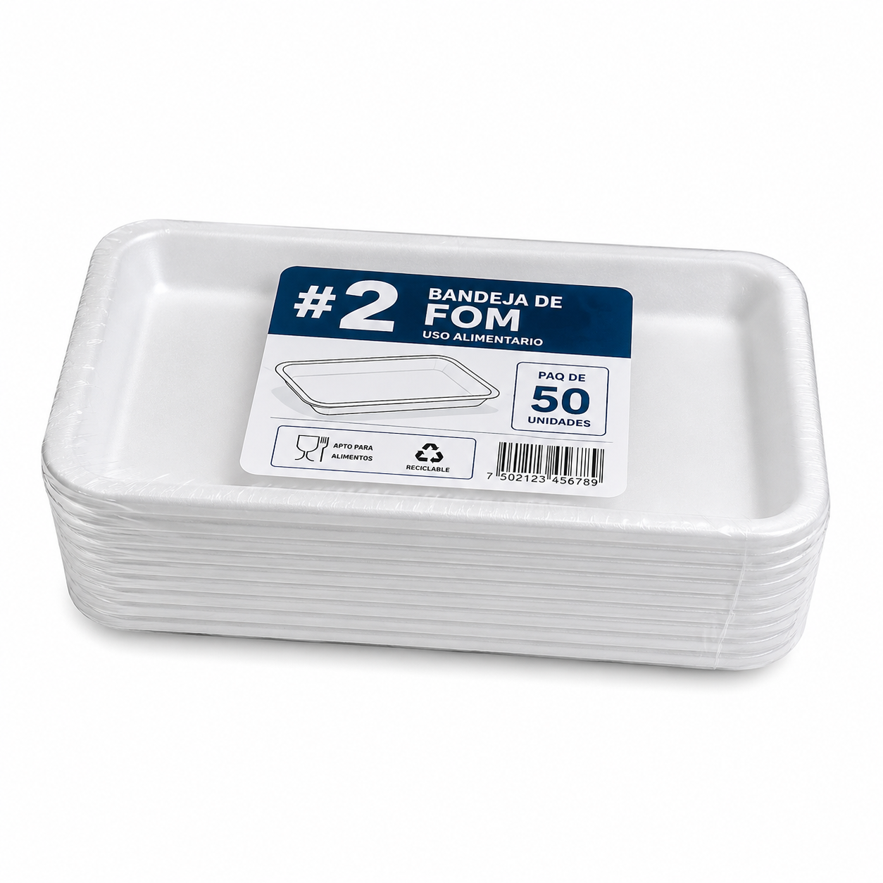 BANDEJA #2 FOM PAQ DE 50 UNIDADES