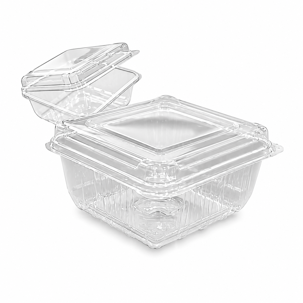 (200 UNI) BIOPAK BANDEJA BISAGRADA 4 OZ TRANSP PET / 3 LECHES