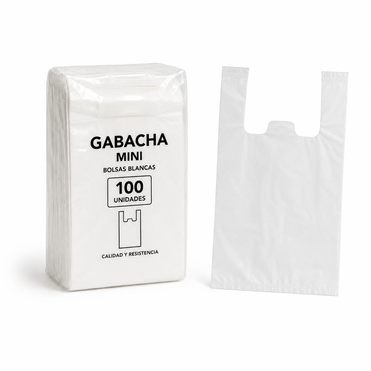 T/ENCOGIBLE BOLSA GABACHA # MINI BLAN PAQ 100 UND