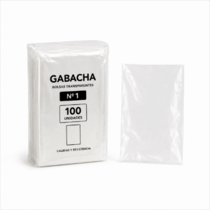 BOLSA GABACHA TRANSPARENTE #1 PAQUETE 100