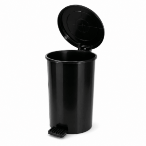 BASURERO NEGRO PLASTICO DE PEDAL 20 LITROS