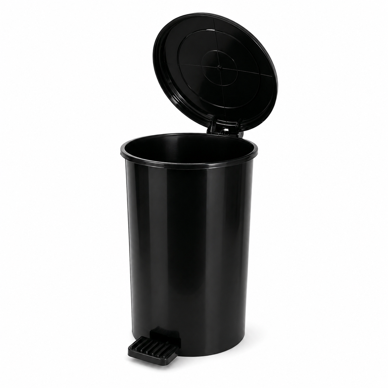 BASURERO NEGRO PLASTICO DE PEDAL 20 LITROS