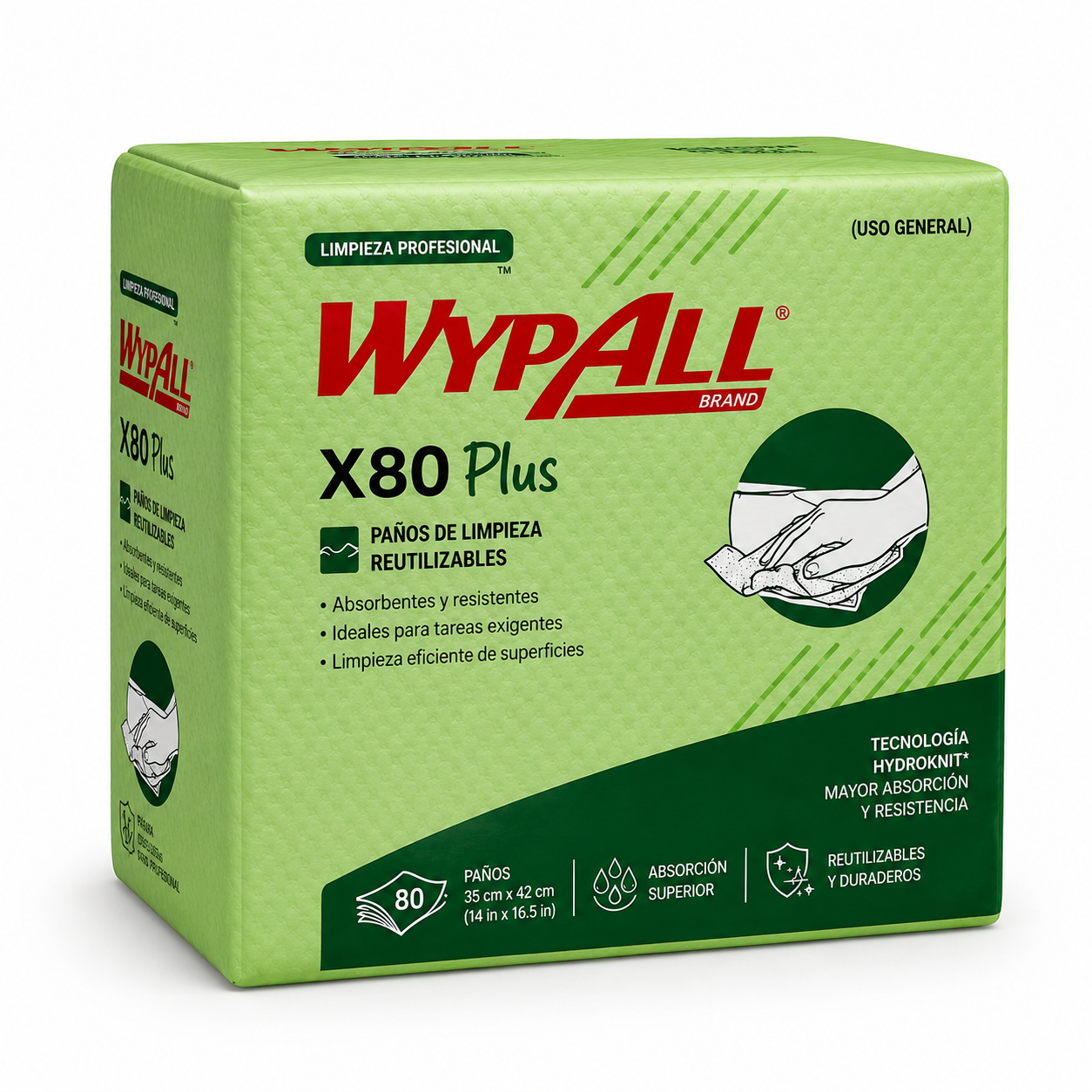 WYPALL VERDE 35x35CM PAQUETE 30 UNI