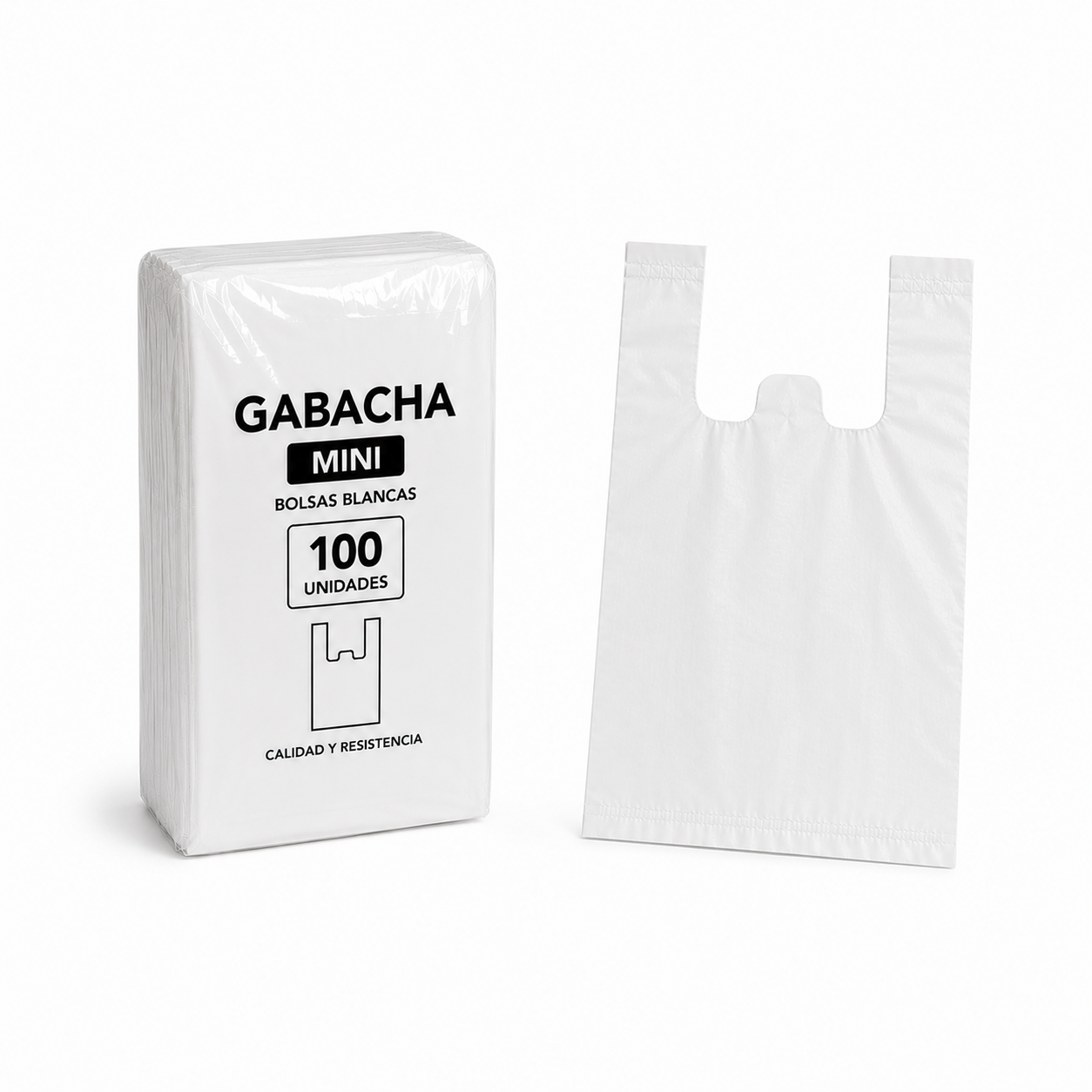 BOLSA GABACHA MINI BLANCA PAQx100 UND