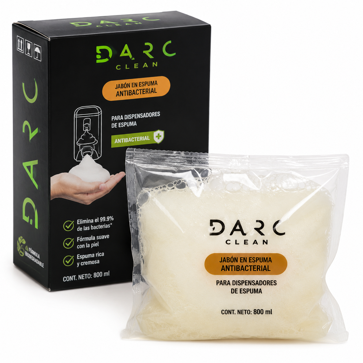 ESPUMA DARC CLEAN JABON ANTIBACTERIAL REPUESTO 800 ML