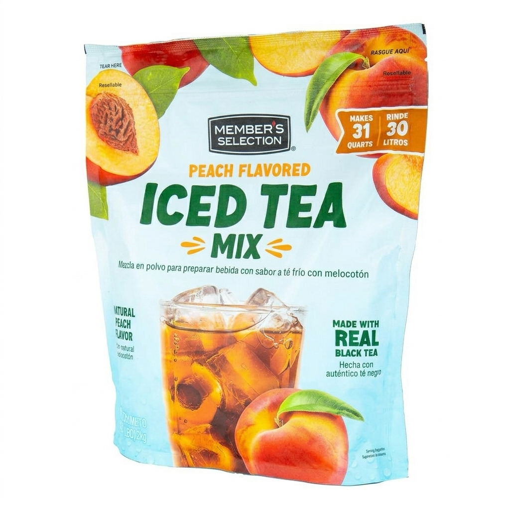TE SABOR MELOCOTON  EN POLVO MEMBERS SELECTION MEZCLA 2 KG/ 4.4 LBS MEMBERS SELECTION