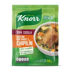 SOPA DE GALLINA CRIOLLA ARROZ Y CHIPILIN KNORR C/12 SOBRES