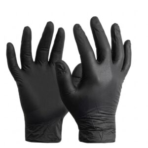 GUANTES DE NITRILO TALLA M CAJA DE 100 UND, NEGRO