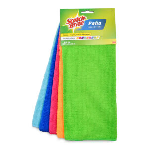 PAÑO ABSORVENTE 18cmx20 cm SCOTCH BRITE MICROFIBRAS PAQ 10 UNI VARIEDAD DE COLORES
