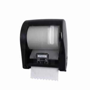 DISPENSADOR DE PAPEL TOALLA AUTOCORTE BOBINA NEGRO DARC