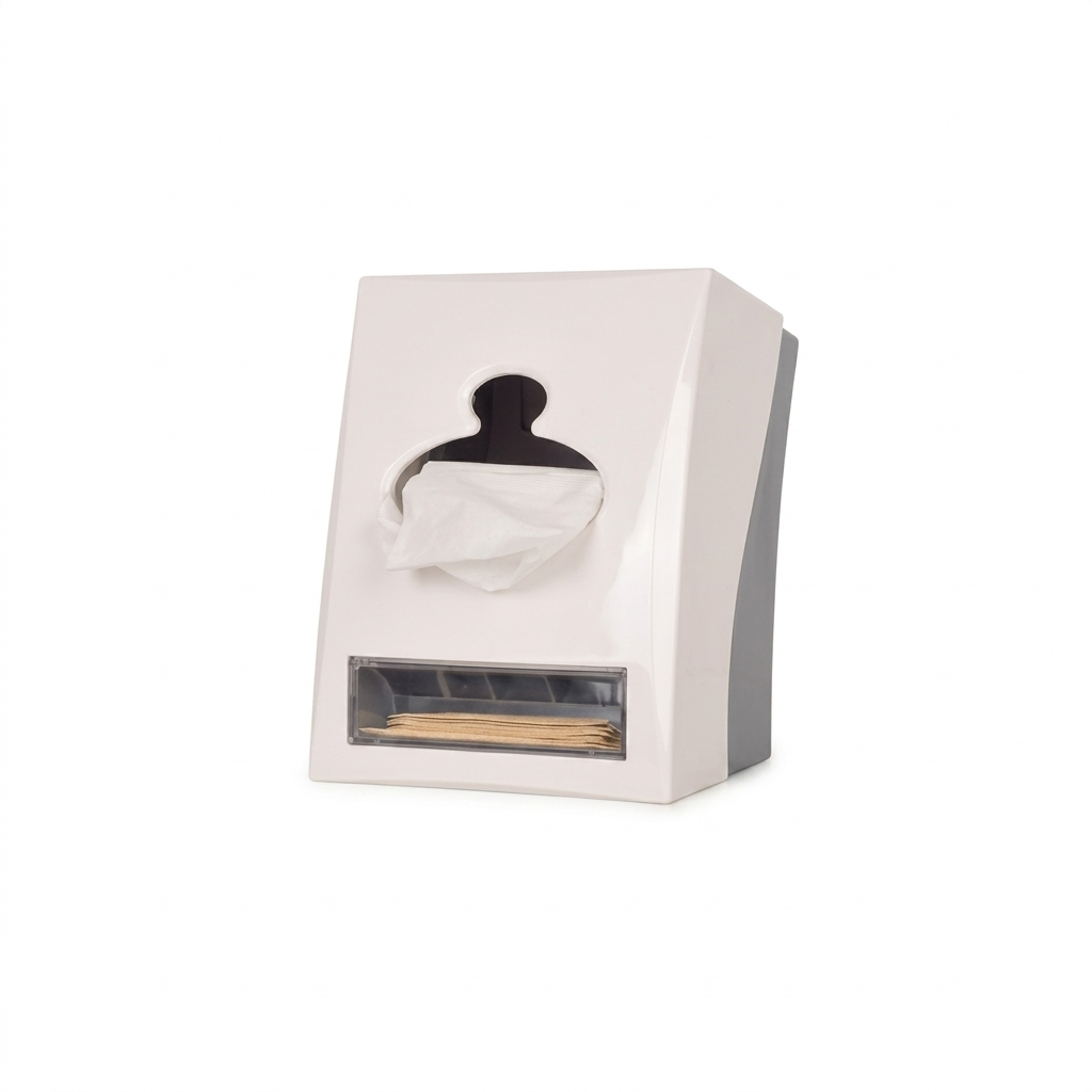 DISPENSADOR PARA SERVILLETA CURVERO CON PORTA PALILLOS BLANCO DARC