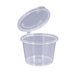 PORTION CUP 1 Oz C/TAPA BISAGRADA Darc PET CAJA TRANSPARENTE 20X100 2,000