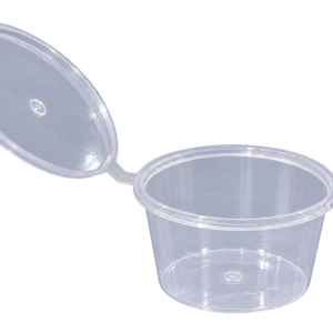 PORTION CUP 2 Oz C/TAPA BISAGRADA Darc PET CAJA/ TRANSPARENTE 20X50 1,000